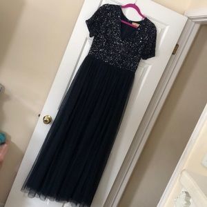 Formal blue sequin Maya dress ASOS